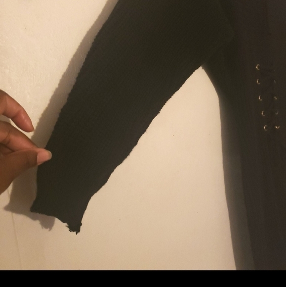 Say What Ribbed Bodycon Stretchy Sweater Dress With Hood Size S NWT - Picture 7 of 10